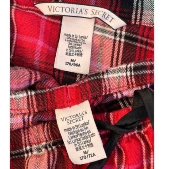 Victoria’s Secret Plaid Pajama Set Size Medium Night Shirt And Pants - Picture 11 of 12